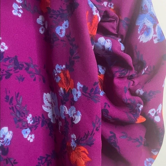 Ava & Viv Purple Floral Blouse - Picture 6 of 7